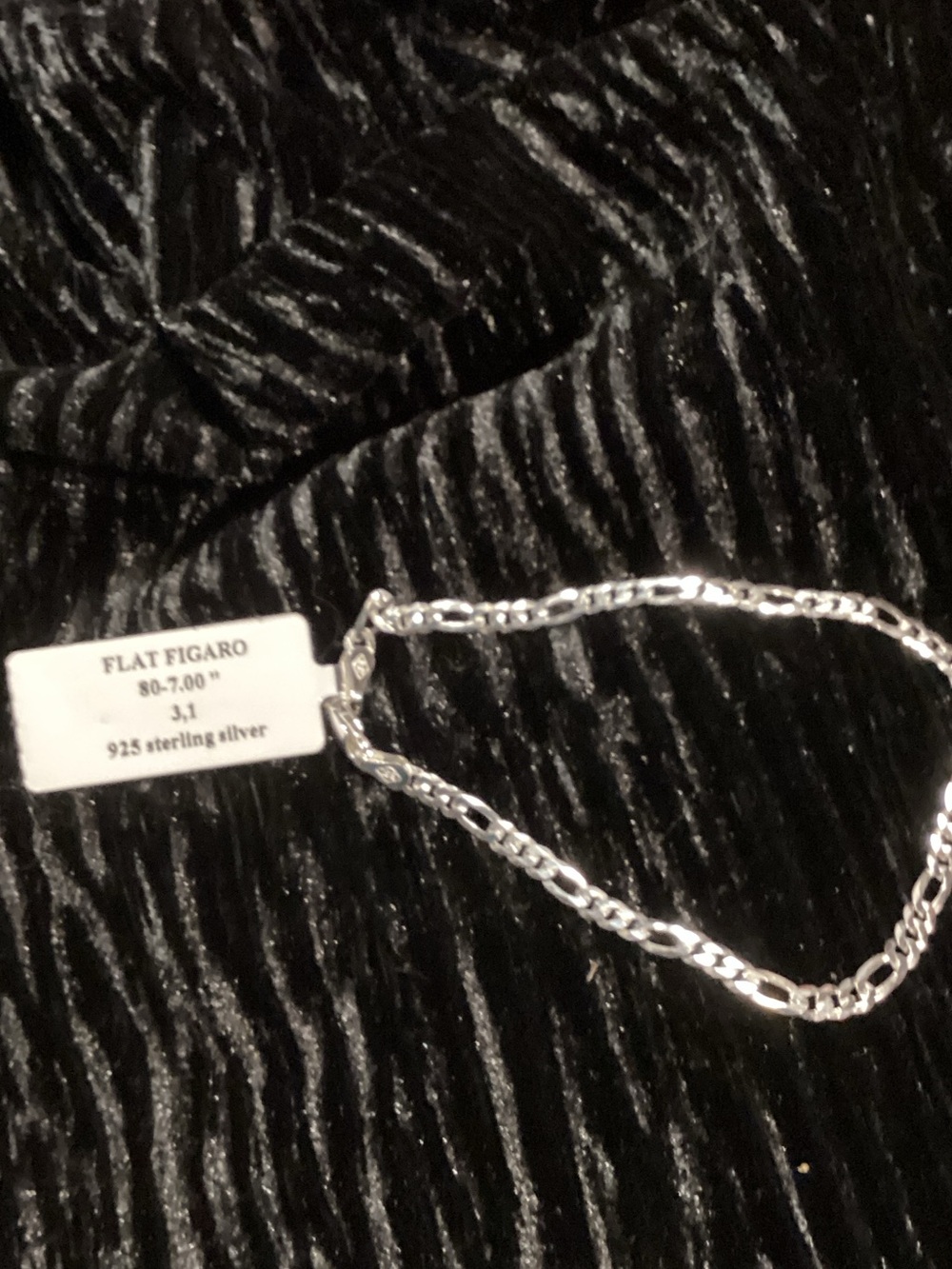 Flat Figaro Sterling Silver Chain Necklace - 7 inches